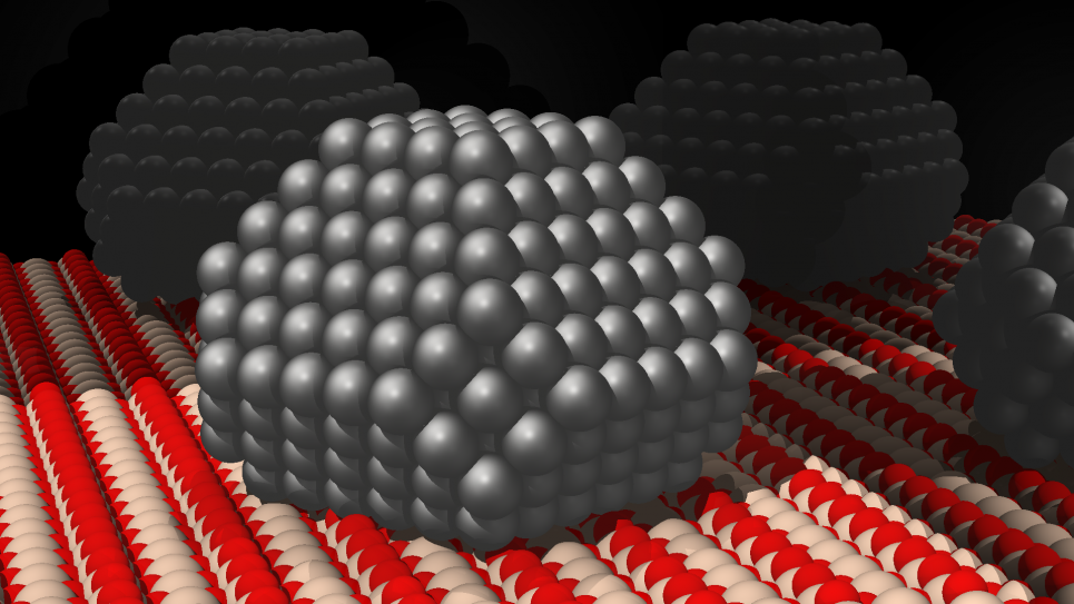 Metal nanoparticles supported on the surface of metal-oxides