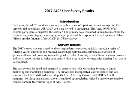 2017 User Survey