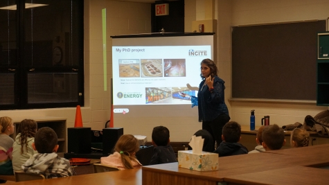 Image of Ghadar teaching at Hour of Code