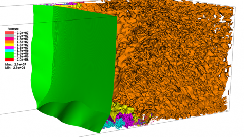 Three-dimensional view of shock reflection in a square tube