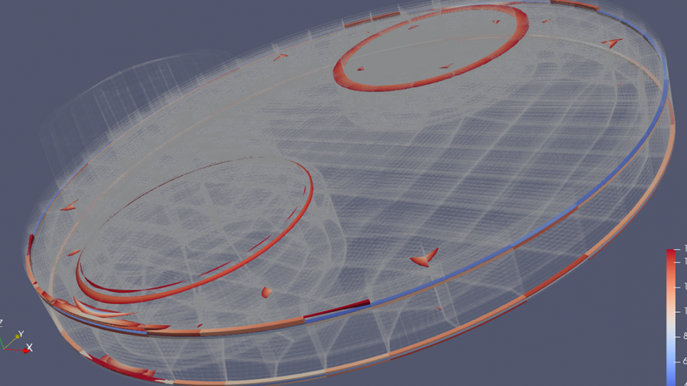 Spectral element mesh for modified engine geometry