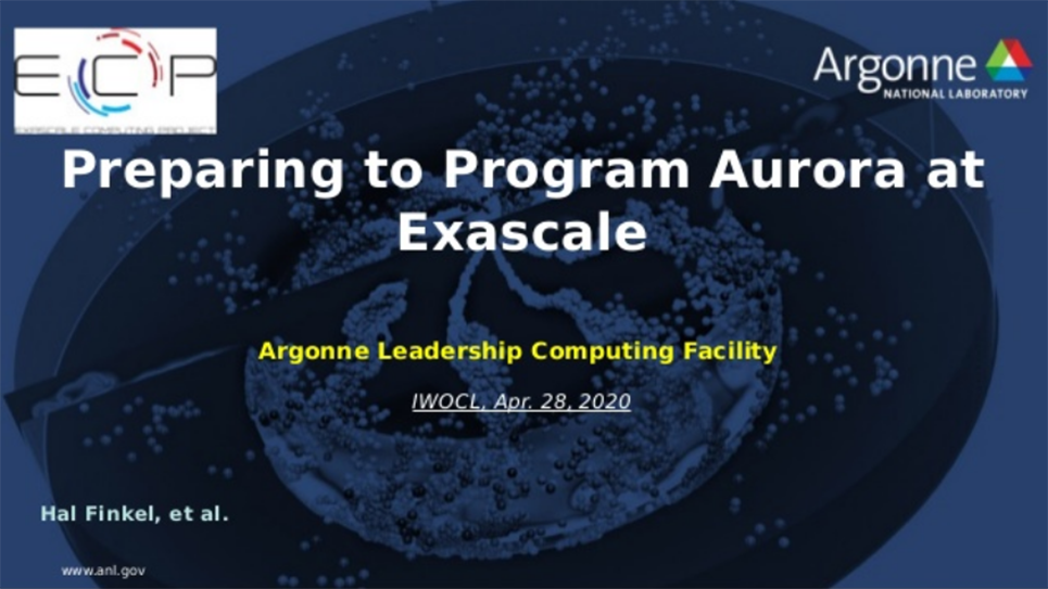 Finkel: Preparing to program Aurora at Exascale – Early experiences and future directions