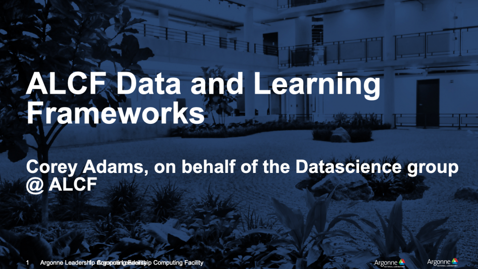 ALCF Data and Learning Frameworks
