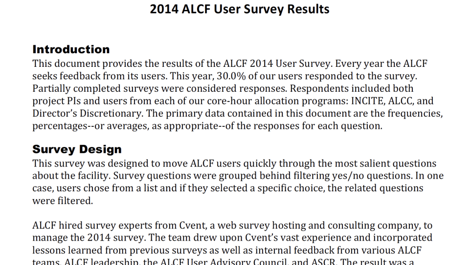 2014 User Survey