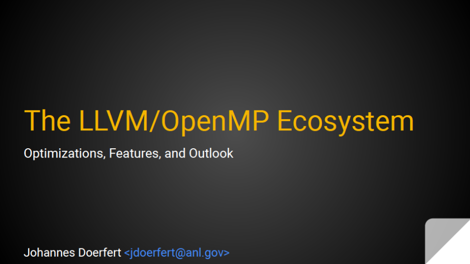 The LLVM_OpenMP Ecosystem