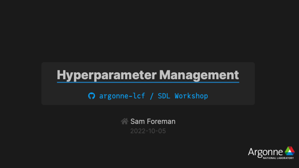 Hyperparameter Management
