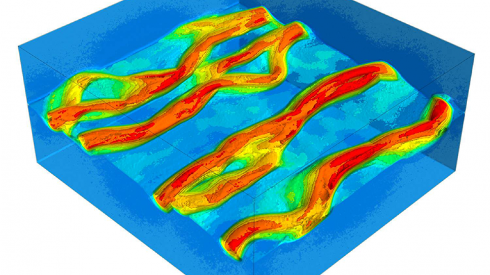 This visualization shows the increased plasma density inside flux ropes