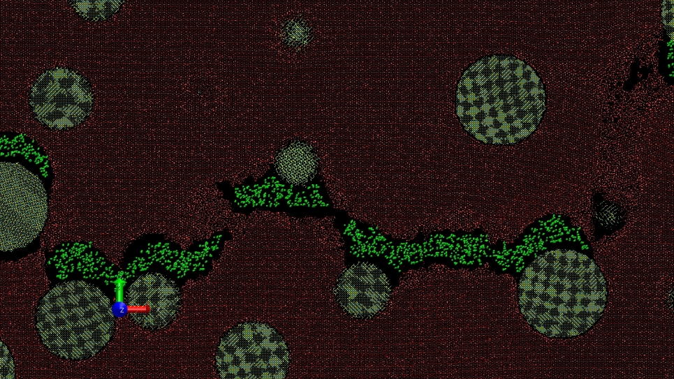 simulation of the oxidation of a fractured alumina matrix embedded with silicon carbide nanoparticles