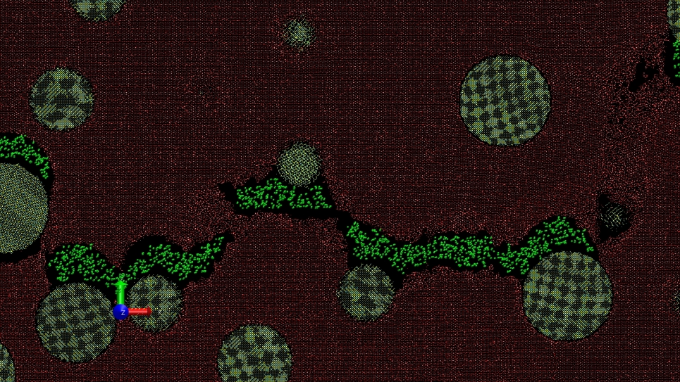 simulation of the oxidation of a fractured alumina matrix embedded with silicon carbide nanoparticles