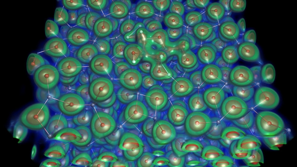 electron density obtained from a density functional theory