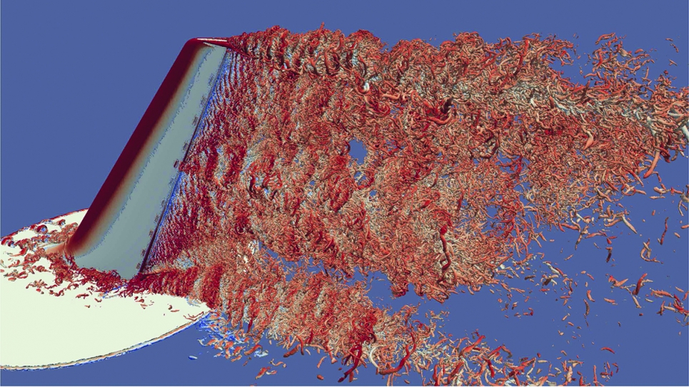 Simulation of a vertical tail/rudder assembly