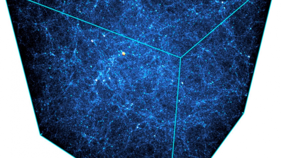 Dark matter halo distribution from the Outer Rim simulation carried out on 32 racks of Mira