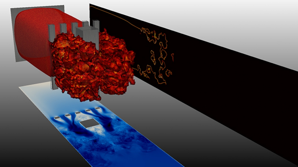 Simulation of flame and explosion propagation
