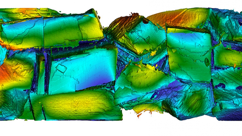 Transient pH on calcite grains in capillary tube experiment. 1 billion grid points computed on 48K cores. 1 micron resolution.