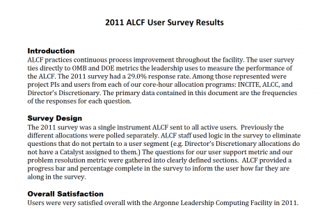 2011 User Survey