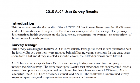 2015 User Survey